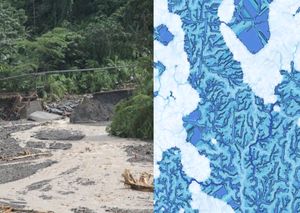 water damages roads and structures